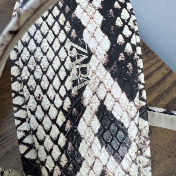 Zara Faux Leather Snake Print Heeled Sandals - Picture 6 of 10
